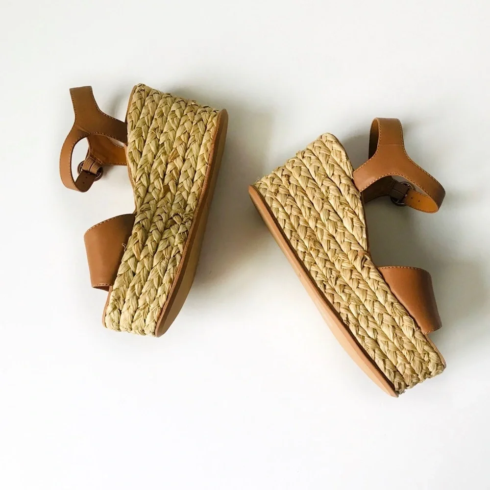 Dolce Vita Platform Leather Espadrille Sandals